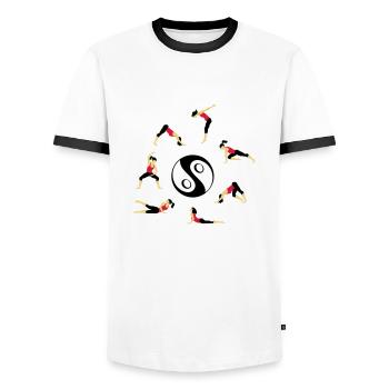Deepwork - Männer Kontrast-T-Shirt - Weiß/Schwarz - Vorne - AI Model Female 172 light (172cm) & AI Model Male 178 dark (178cm)