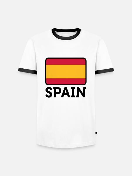 National Flag of Spain - Men's Ringer Shirt - white/black