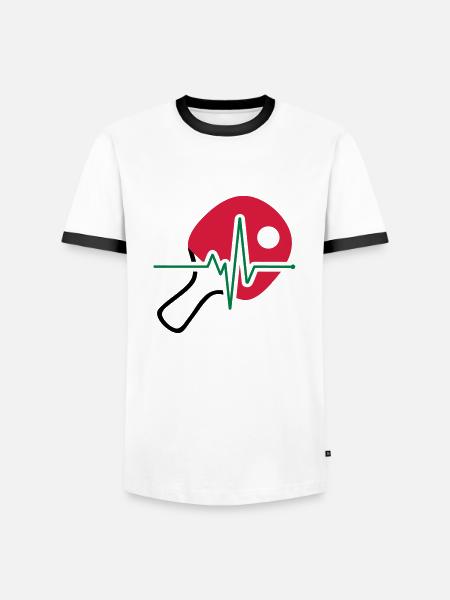 Tischtennis Puls - Männer Kontrast-T-Shirt - Weiß/Schwarz