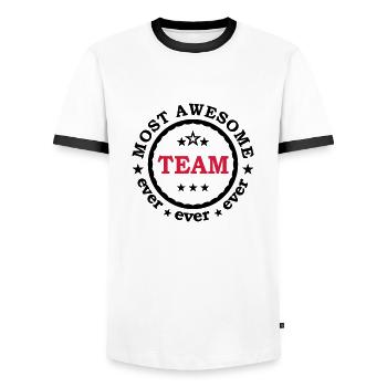 Team awesome - Beste Mannschaft aller Zeiten - Männer Kontrast-T-Shirt - Weiß/Schwarz - Vorne - AI Model Female 172 light (172cm) & AI Model Male 178 dark (178cm)