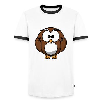 penguin113 - Männer Kontrast-T-Shirt - Weiß/Schwarz - Vorne - AI Model Female 172 light (172cm) & AI Model Male 178 dark (178cm)