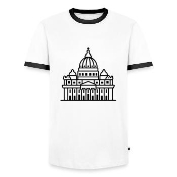 Home of Pontifex - Männer Kontrast-T-Shirt - Weiß/Schwarz - Vorne - AI Model Female 172 light (172cm) & AI Model Male 178 dark (178cm)