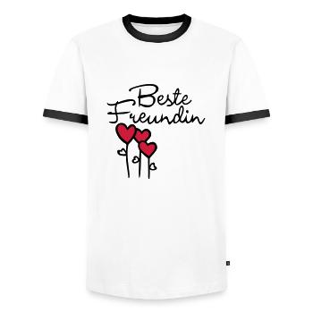 BFF avec le coeur - T-shirt contrasté Homme - blanc/noir - Devant - AI Model Female 172 light (172cm) & AI Model Male 178 dark (178cm)