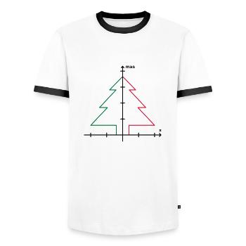 Mathe XMas Weihnachten - Männer Kontrast-T-Shirt - Weiß/Schwarz - Vorne - AI Model Female 172 light (172cm) & AI Model Male 178 dark (178cm)