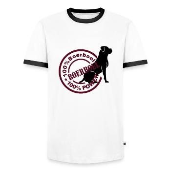 boerboel stamp - Männer Kontrast-T-Shirt - Weiß/Schwarz - Vorne - AI Model Female 172 light (172cm) & AI Model Male 178 dark (178cm)