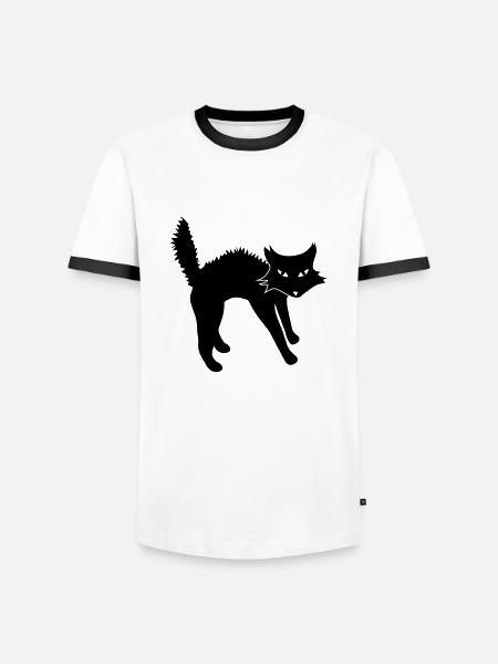 Angry Cat - Männer Kontrast-T-Shirt - Weiß/Schwarz
