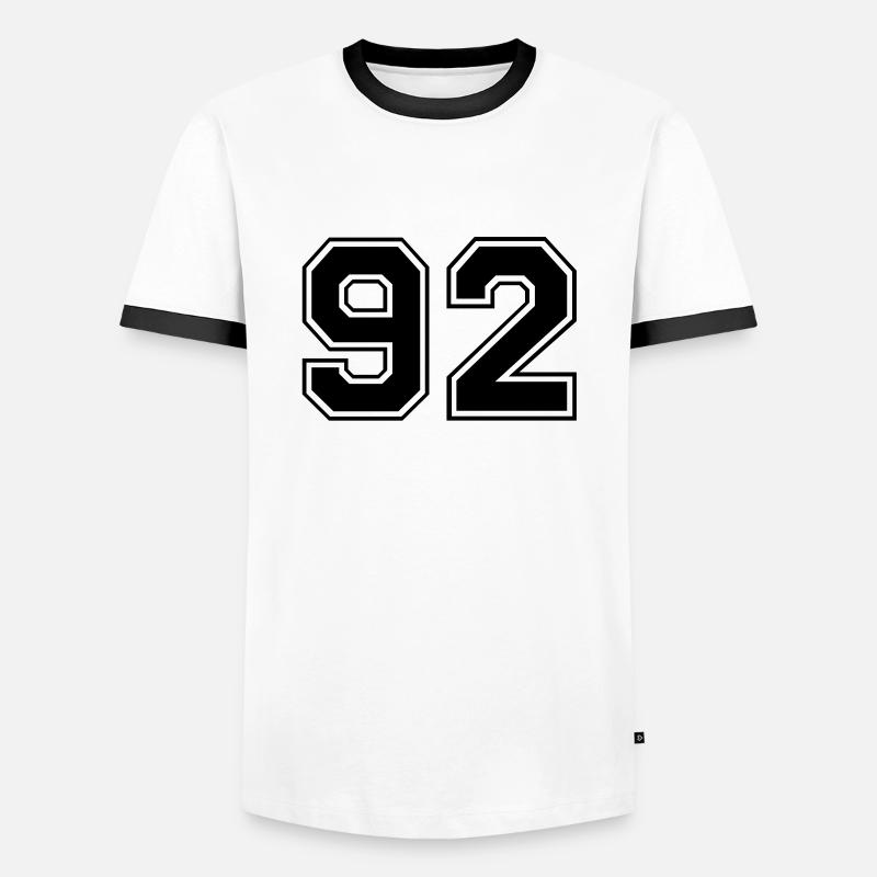 92 - Men's Ringer Shirt - white/black