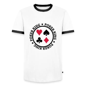 Poker King Design - Männer Kontrast-T-Shirt - Weiß/Schwarz - Vorne - AI Model Female 172 light (172cm) & AI Model Male 178 dark (178cm)