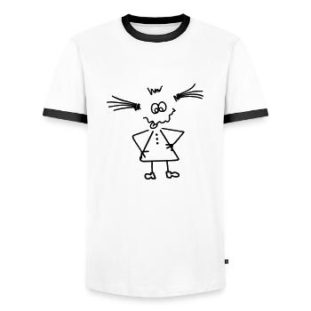 Freaky Power Girl - Männer Kontrast-T-Shirt - Weiß/Schwarz - Vorne - AI Model Female 172 light (172cm) & AI Model Male 178 dark (178cm)