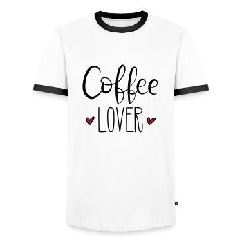 Kaffee Koffein Cappuchino Liebe Geschenk - Männer Kontrast-T-Shirt - Weiß/Schwarz - Vorne - AI Model Female 172 light (172cm) & AI Model Male 178 dark (178cm)