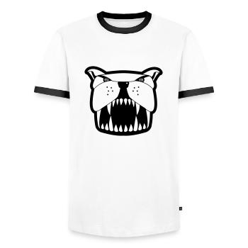 Köter sw - Männer Kontrast-T-Shirt - Weiß/Schwarz - Vorne - AI Model Female 172 light (172cm) & AI Model Male 178 dark (178cm)