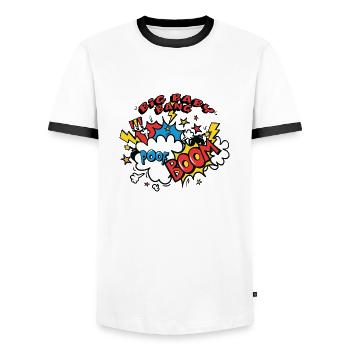 Baby Boom - Explosion - Birth - Men's Ringer Shirt - white/black - Front - AI Model Female 172 light (172cm) & AI Model Male 178 dark (178cm)