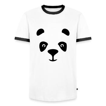 panda - Männer Kontrast-T-Shirt - Weiß/Schwarz - Vorne - AI Model Female 172 light (172cm) & AI Model Male 178 dark (178cm)