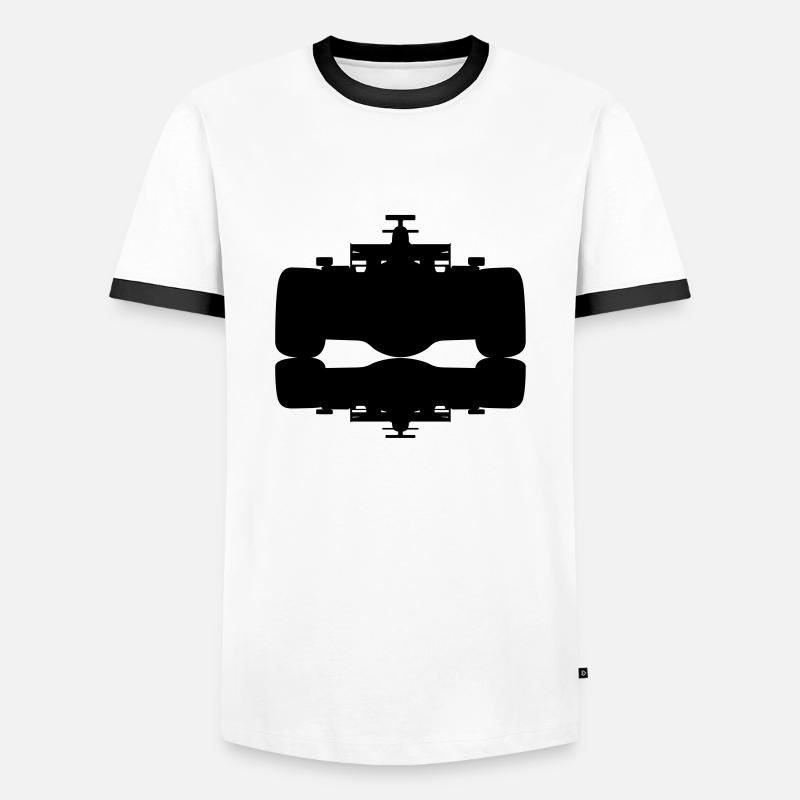 F1 # 2 - Männer Kontrast-T-Shirt - Weiß/Schwarz