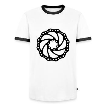 Disque de frein - T-shirt contrasté Homme - blanc/noir - Devant - AI Model Female 172 light (172cm) & AI Model Male 178 dark (178cm)