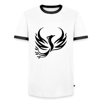 Phoenix - Men's Ringer Shirt - white/black - Front - AI Model Female 172 light (172cm) & AI Model Male 178 dark (178cm)