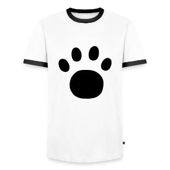 Paw Print - Men's Ringer Shirt - white/black - Front - AI Model Female 172 light (172cm) & AI Model Male 178 dark (178cm)