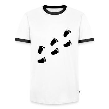 baby_fuesse__f1 - Men's Ringer Shirt - white/black - Front - AI Model Female 172 light (172cm) & AI Model Male 178 dark (178cm)