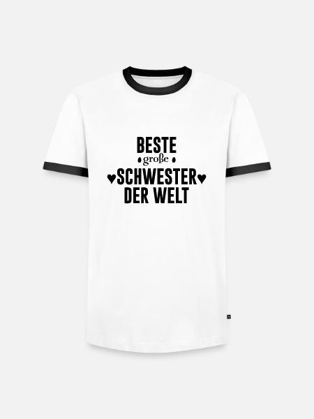 Beste Schwester - Männer Kontrast-T-Shirt - Weiß/Schwarz