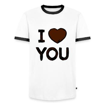 I love you - Männer Kontrast-T-Shirt - Weiß/Schwarz - Vorne - AI Model Female 172 light (172cm) & AI Model Male 178 dark (178cm)