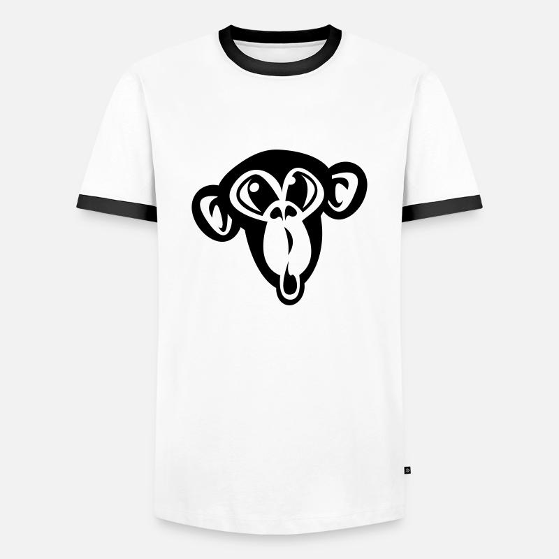 Cute monkey - Männer Kontrast-T-Shirt - Weiß/Schwarz