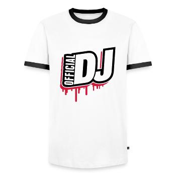 official_dj_fj2 - T-shirt contrasté Homme - blanc/noir - Devant - AI Model Female 172 light (172cm) & AI Model Male 178 dark (178cm)