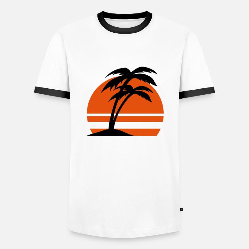 insel2 - Männer Kontrast-T-Shirt - Weiß/Schwarz