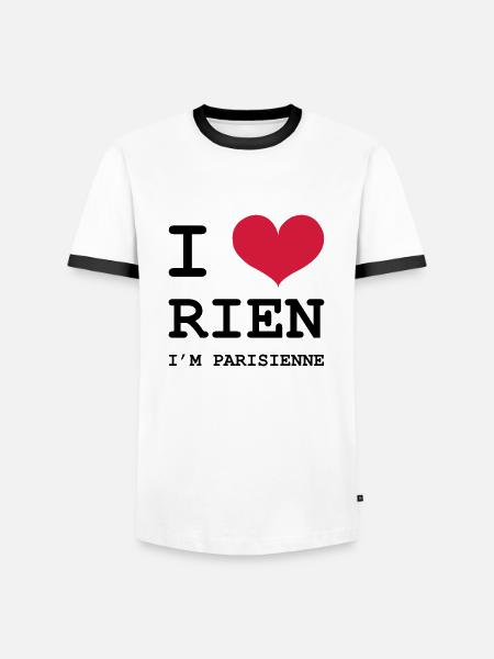 I Love Paris I'm Nothing - Men's Ringer Shirt - white/black