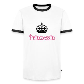 Princess with crown - Men's Ringer Shirt - white/black - Front - AI Model Female 172 light (172cm) & AI Model Male 178 dark (178cm)