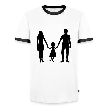 little family mother mom mom mother's day father pap - Men's Ringer Shirt - white/black - Front - AI Model Female 172 light (172cm) & AI Model Male 178 dark (178cm)