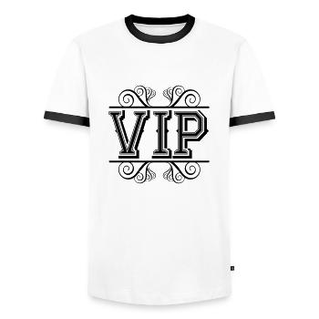 vip - Männer Kontrast-T-Shirt - Weiß/Schwarz - Vorne - AI Model Female 172 light (172cm) & AI Model Male 178 dark (178cm)