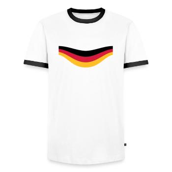 deutschland flagge sport team crew germany farben - Männer Kontrast-T-Shirt - Weiß/Schwarz - Vorne - AI Model Female 172 light (172cm) & AI Model Male 178 dark (178cm)