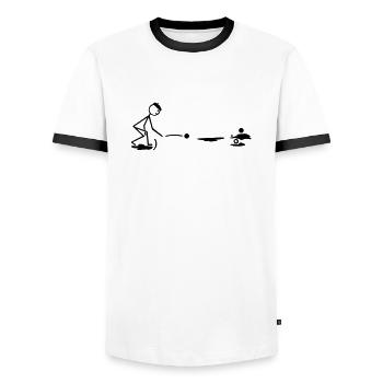 Pointeur - Männer Kontrast-T-Shirt - Weiß/Schwarz - Vorne - AI Model Female 172 light (172cm) & AI Model Male 178 dark (178cm)