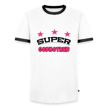 Super godmother - Men's Ringer Shirt - white/black - Front - AI Model Female 172 light (172cm) & AI Model Male 178 dark (178cm)