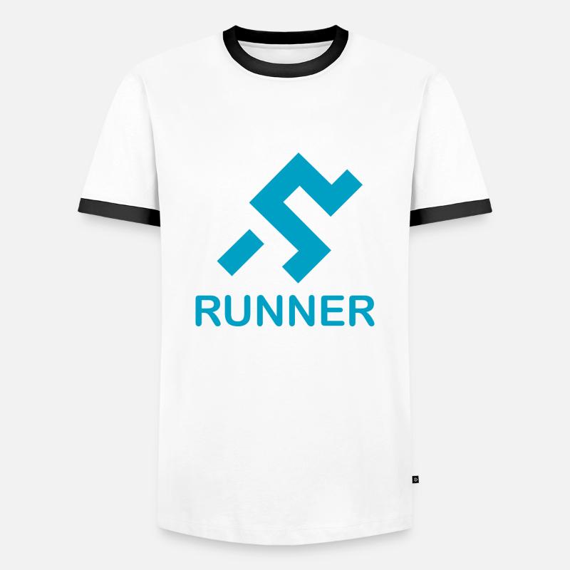 Runner - Männer Kontrast-T-Shirt - Weiß/Schwarz