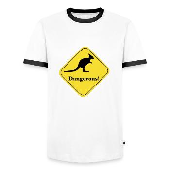 Dangerous kangaroo - Men's Ringer Shirt - white/black - Front - AI Model Female 172 light (172cm) & AI Model Male 178 dark (178cm)