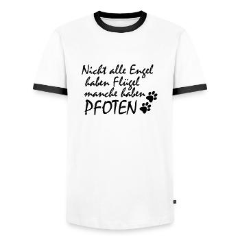 Patte d'ange - T-shirt contrasté Homme - blanc/noir - Devant - AI Model Female 172 light (172cm) & AI Model Male 178 dark (178cm)