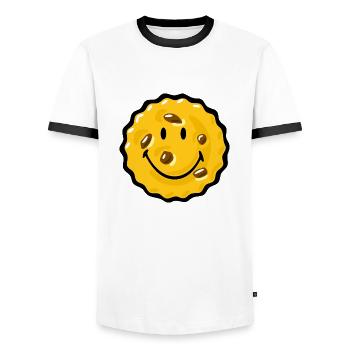 Smiley Chocklate Chip Biscuit - T-shirt contrasté Homme - blanc/noir - Devant - AI Model Female 172 light (172cm) & AI Model Male 178 dark (178cm)