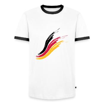 germany flag country proud homeland german tri - Men's Ringer Shirt - white/black - Front - AI Model Female 172 light (172cm) & AI Model Male 178 dark (178cm)
