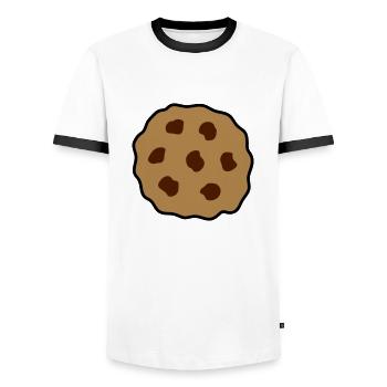 cookie keks plaetzchen - Männer Kontrast-T-Shirt - Weiß/Schwarz - Vorne - AI Model Female 172 light (172cm) & AI Model Male 178 dark (178cm)