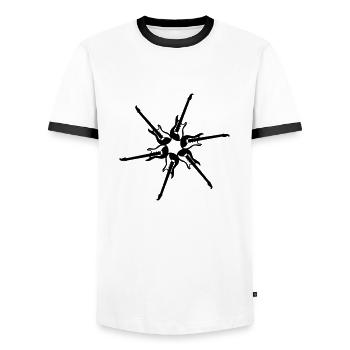 Guitare Guitares électriques Star Design Color Selectable - T-shirt contrasté Homme - blanc/noir - Devant - AI Model Female 172 light (172cm) & AI Model Male 178 dark (178cm)
