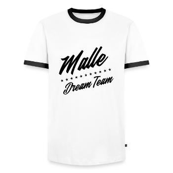 malle dream team design - Männer Kontrast-T-Shirt - Weiß/Schwarz - Vorne - AI Model Female 172 light (172cm) & AI Model Male 178 dark (178cm)
