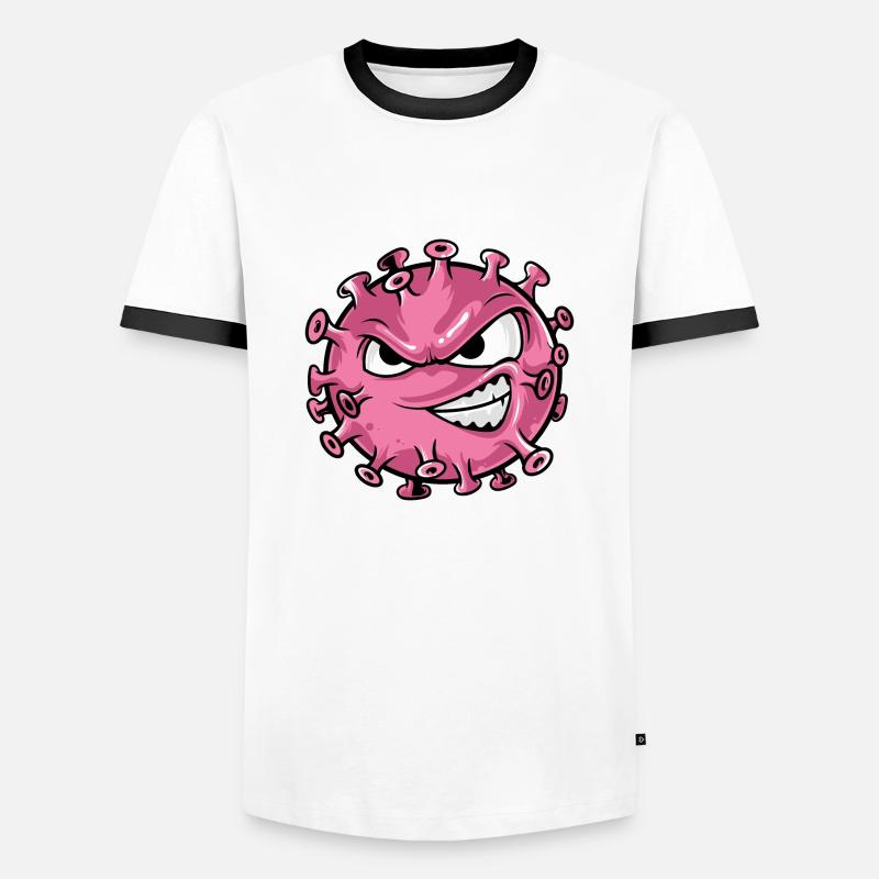 virus - Männer Kontrast-T-Shirt - Weiß/Schwarz