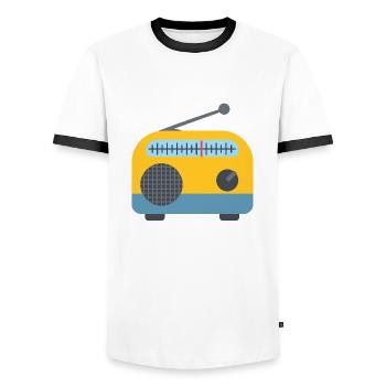 radio - T-shirt contrasté Homme - blanc/noir - Devant - AI Model Female 172 light (172cm) & AI Model Male 178 dark (178cm)