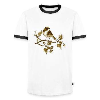 Vogel - Männer Kontrast-T-Shirt - Weiß/Schwarz - Vorne - AI Model Female 172 light (172cm) & AI Model Male 178 dark (178cm)
