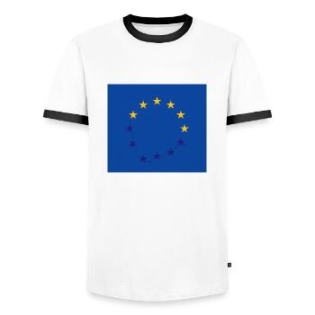 Pessimistic European Union flag design - Men's Ringer Shirt - white/black - Front - AI Model Female 172 light (172cm) & AI Model Male 178 dark (178cm)