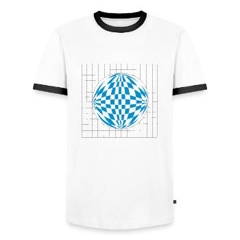 Boule 3D - T-shirt contrasté Homme - blanc/noir - Devant - AI Model Female 172 light (172cm) & AI Model Male 178 dark (178cm)