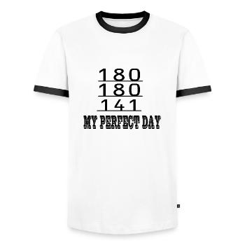 Fléchettes - T-shirt contrasté Homme - blanc/noir - Devant - AI Model Female 172 light (172cm) & AI Model Male 178 dark (178cm)