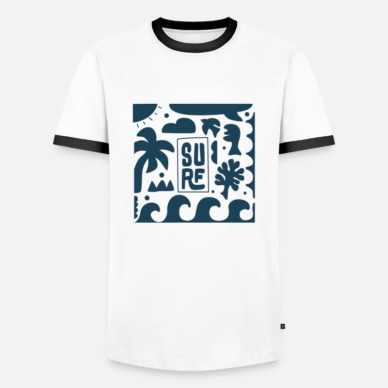 Surf - Men's Ringer Shirt - white/black