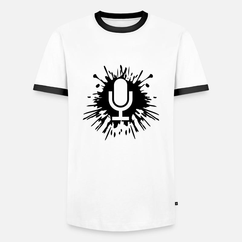 Blobs Drop Microphone - Men's Ringer Shirt - white/black